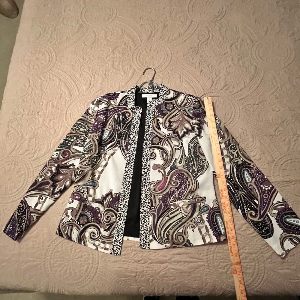 CHICO’S NOS jacket size 1 (size 10) multicolor paisley animal print